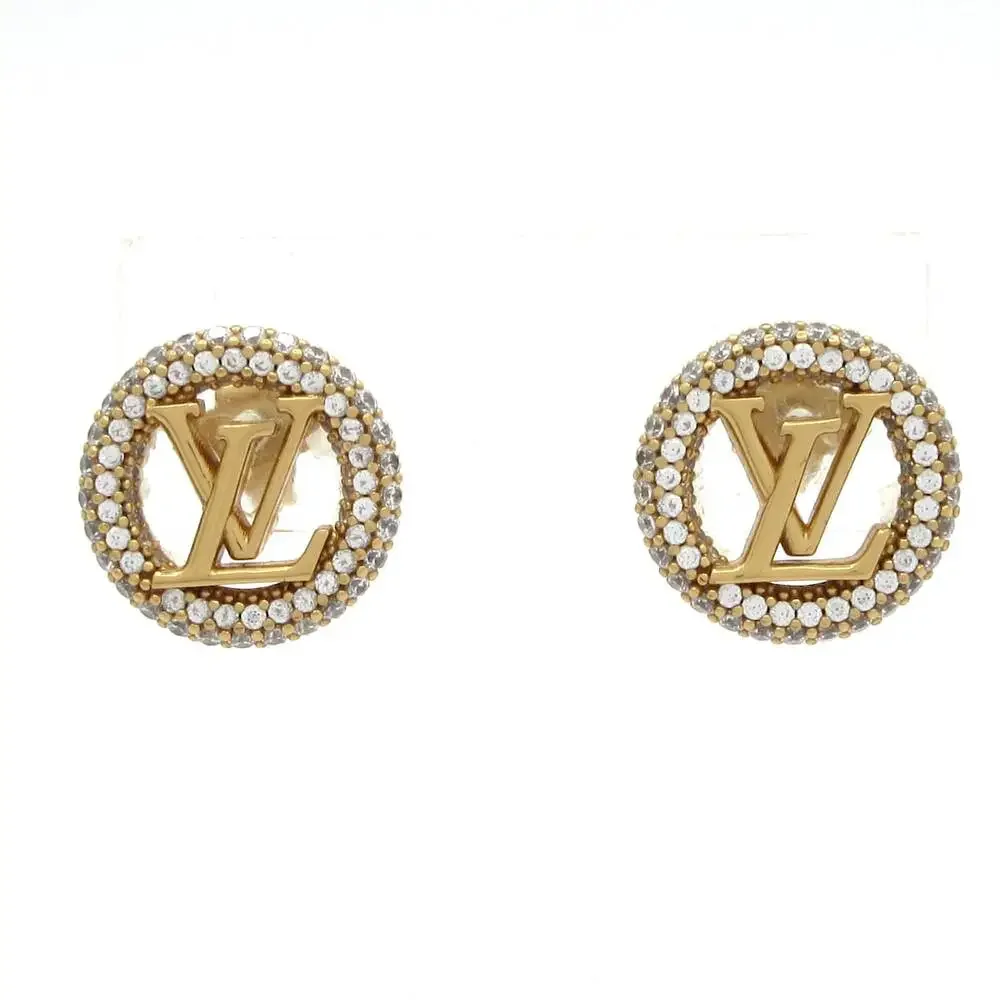 Louis Vuitton Louise de Dreux by Night Earrings M00757 Gold Clear Hardware